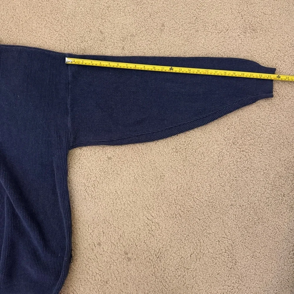 Eddie Bauer Navy Blue Cotton Knit Sweater XL Made in USA Oversized